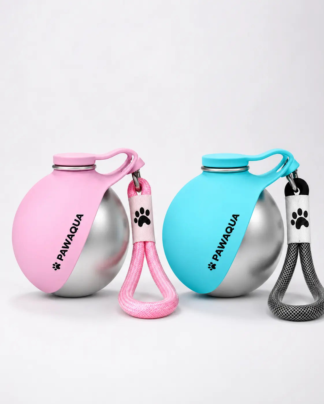 Portable Dog Water Bottle with Bowl Paw Aqua