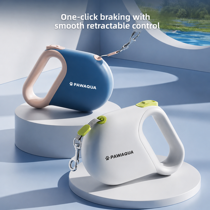 PawAqua retractable dog leashes with one-click brake and smooth retractable control